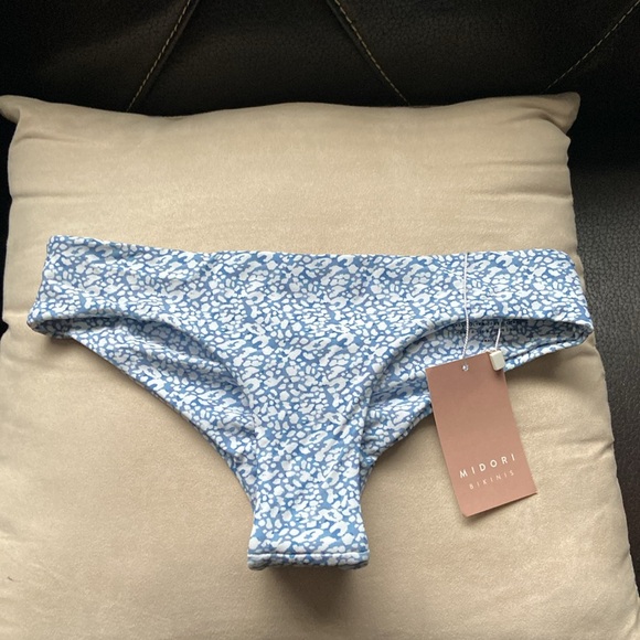 Midori Other - NWT Midori Pebbled Brayden Blue Patterned Bikini Bottom size S